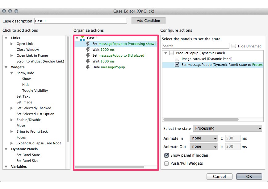 Case Editor showing actions added